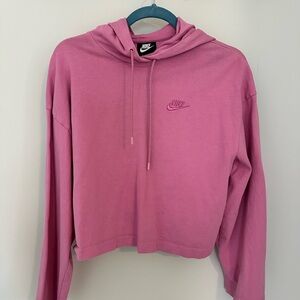 Nike Women's Rose Pink Cropped Hoodie